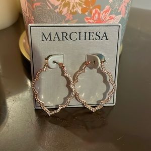 Marchesa rose gold hoops with rose gold studs